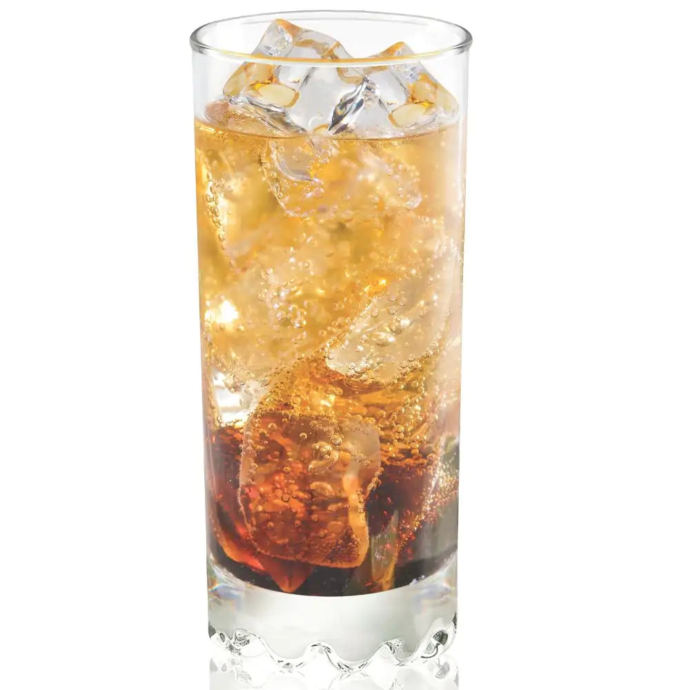 Vaso Capitol 10 1/2 oz, diseño estilizado ideal para bebidas, presentación en canastilla de 8 unidades, seguro para contacto con alimentos.