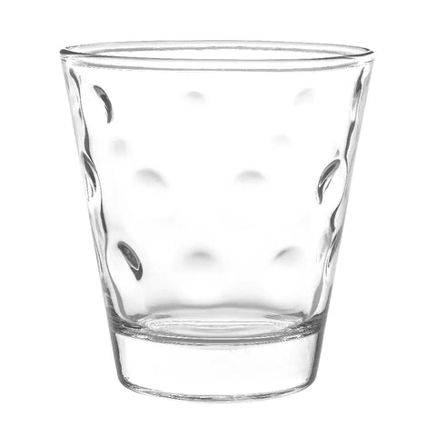 Vaso Circus Rocks 12 oz en canastilla de 6 unidades, ideal para bebidas en las rocas, diseño sofisticado y seguro para contacto con alimentos.