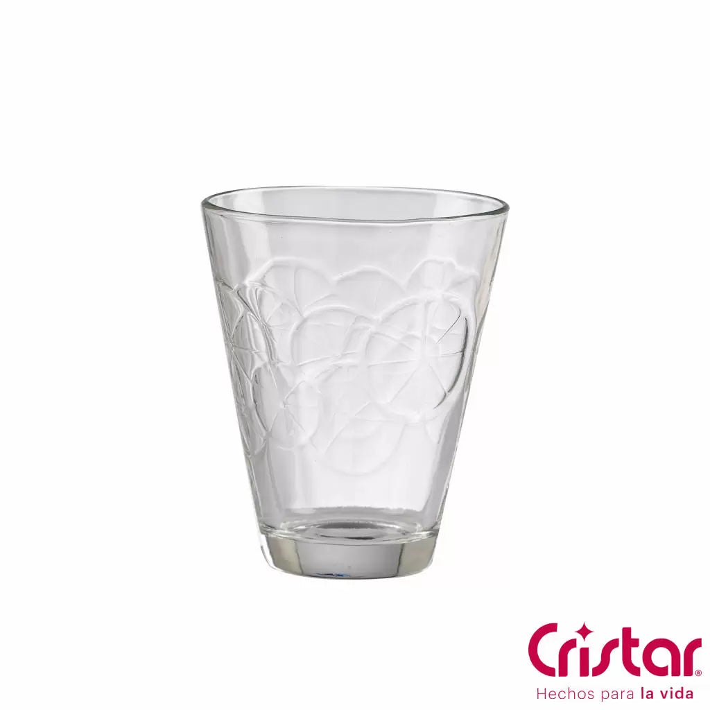 Vaso Caribe 12 oz, diseño elegante y ergonómico, ideal para bebidas frías, presentación en canastilla de 6 unidades.