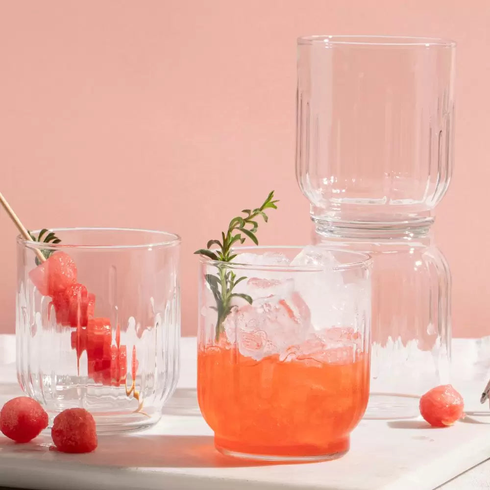 Vaso Barcelona Rocks de 510 ml, diseño moderno y elegante, set de 6 unidades.