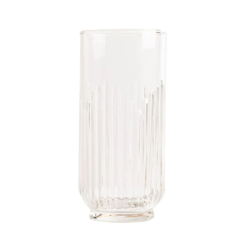 Vaso Barcelona Bebidas de 453 ml con líneas rectas y cristal claro, ideal para servir jugos, mocktails o refrescos con abundancia y estilo moderno.