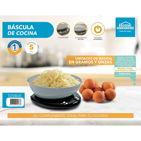 BASCULA DE COCINA DIGITAL 5KG MOD-JY301 HE