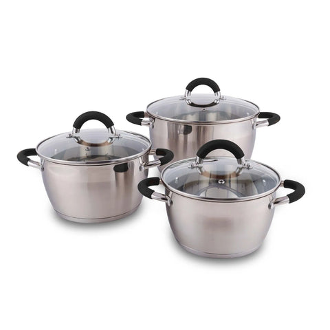 SET OLLAS 3 PZS CASSEROLE ACERO INOX