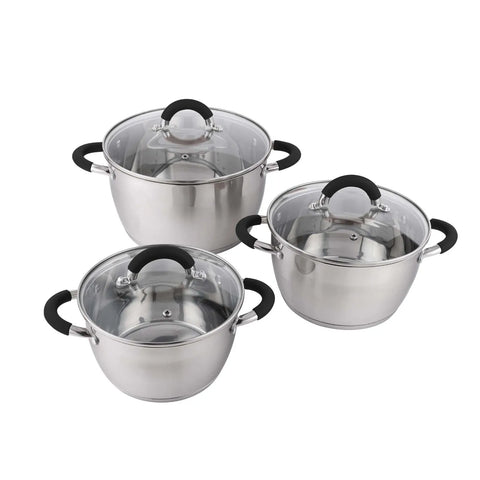 SET OLLAS 3 PZS CASSEROLE ACERO INOX