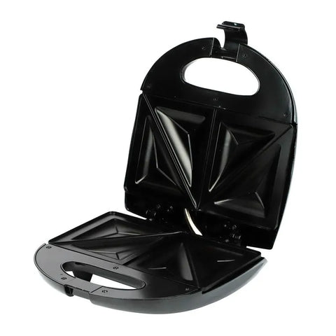 Sanduchera Dkasa de 2 puestos con planchas antiadherentes, luces LED indicadoras, sistema regulador de temperatura y cubierta fría al tacto.