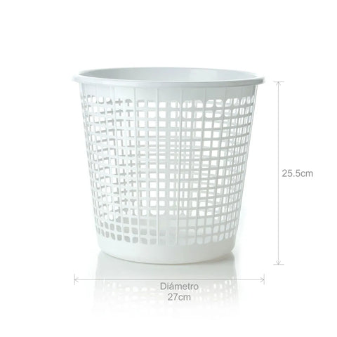PAPELERA ACANALADA 9 LT BLANCO