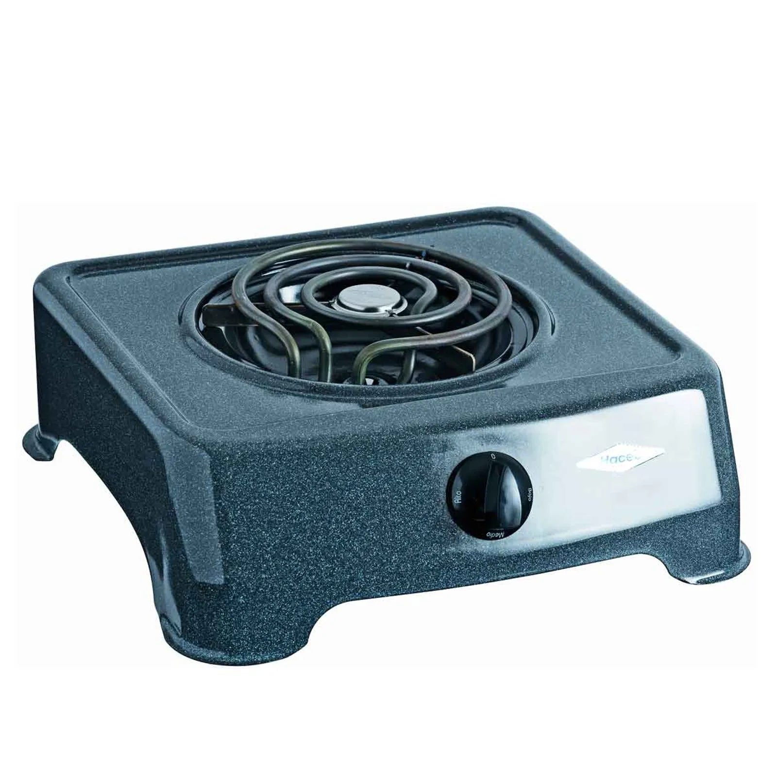 Cocineta eléctrica de 1 puesto con diseño compacto y resistencia que asegura la temperatura ideal, evitando filtraciones de líquidos