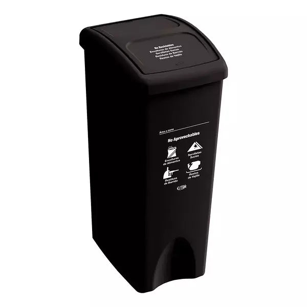 PAPELERA VAIVEN PLANA 53LTS NEGRO MR NO APROV