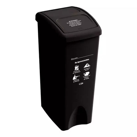 PAPELERA VAIVEN PLANA 53LTS NEGRO MR NO APROV