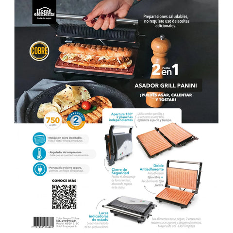 ASADOR GRILL PANINI COBRE