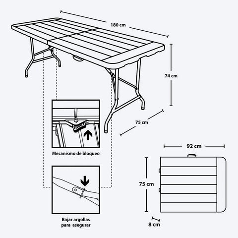 MESA PLEGABLE APARIENCIA MADERA