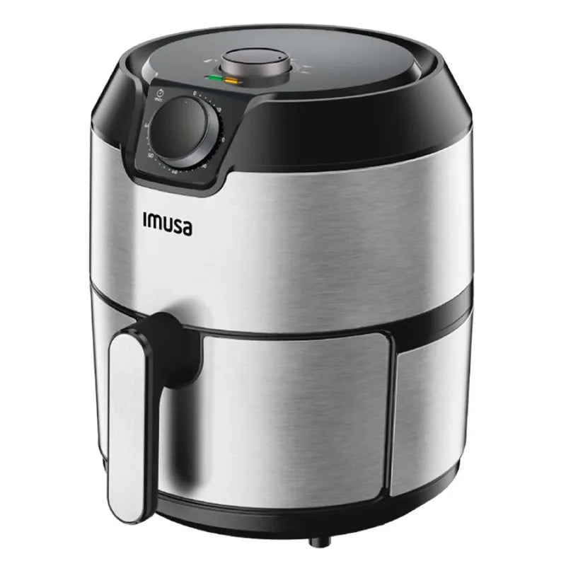 Freidora de Aire IMUSA Easy Fry & Grill 2en1 de 4,2 litros, con función de freír y asar, temporizador de 60 minutos, rango de temperatura de 80°C a 200°C y cesta antiadherente removible.