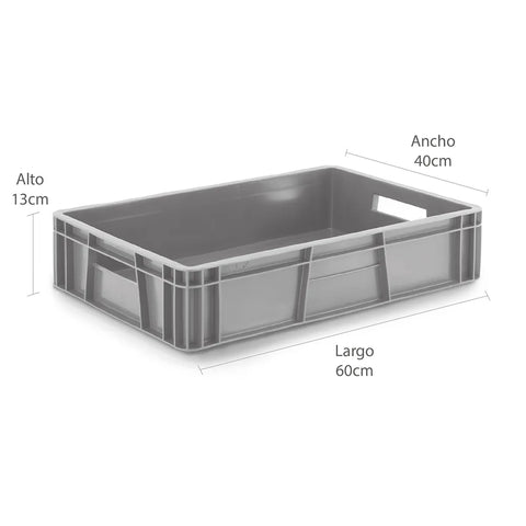 CANASTILLA 60X40X13 GRIS CERRADO