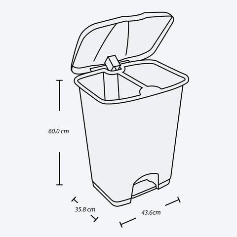 BASURERO 60L DOBLE -  RIMAX