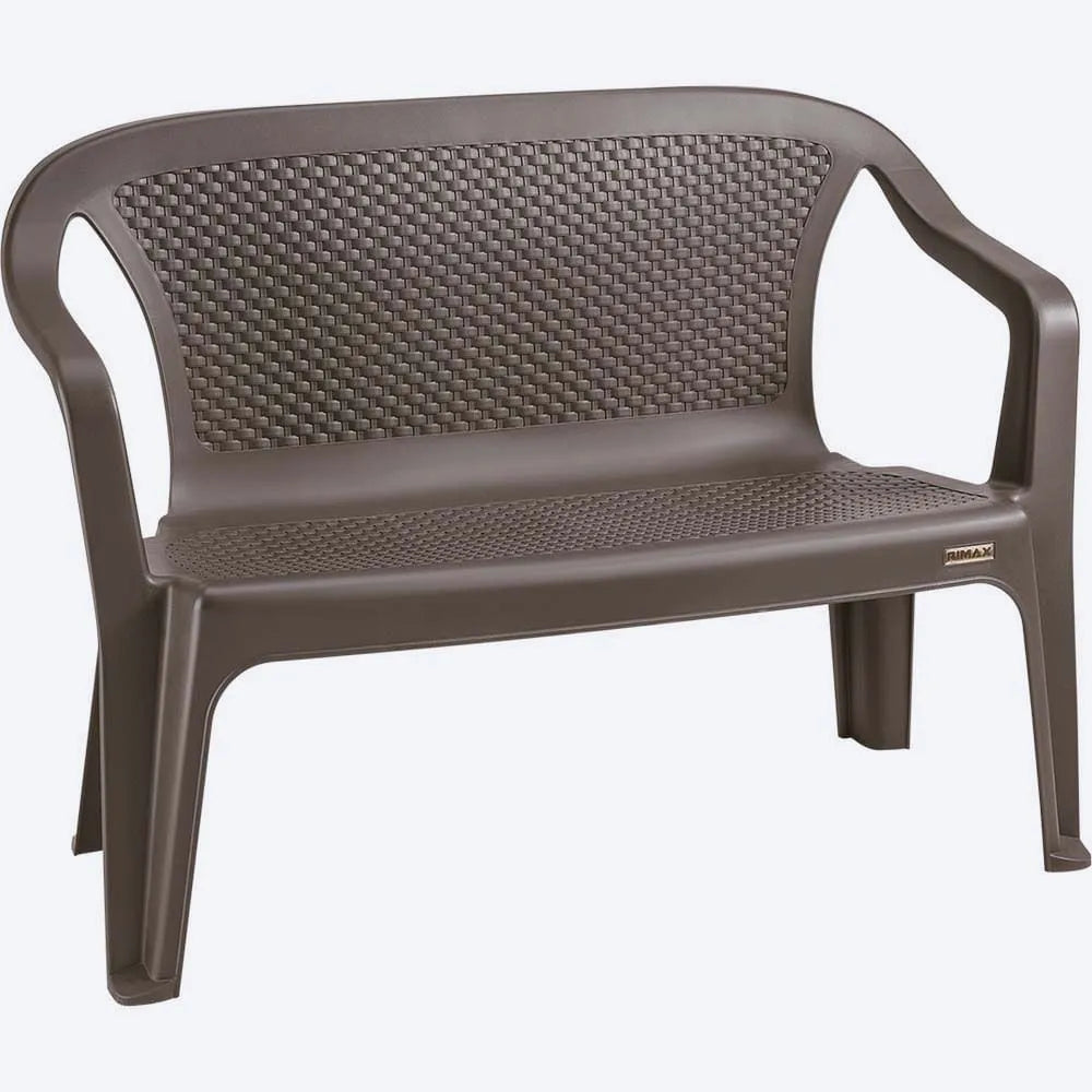 Silla Eterna Doble Rimax con brazos, estilo Rattan, diseño ergonómico para exteriores, con tacón antideslizante