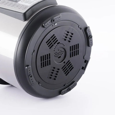 Olla a presión eléctrica Multi Pro de 6 litros con diseño en acero inoxidable, pantalla LED con 13 programas pre-programados y múltiples funciones como cocción lenta, vaporizador y yogurtera.