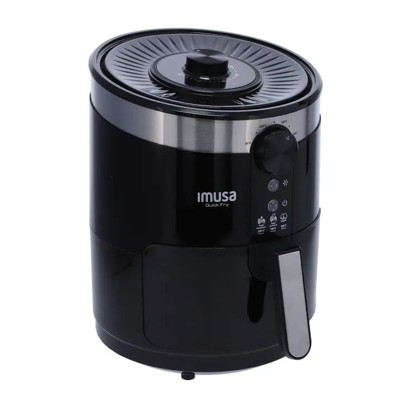 Freidora de Aire IMUSA Quick Fry de 3,5 litros, ideal para cocinar hasta 4 porciones sin aceite, con cesta antiadherente y fácil limpieza.