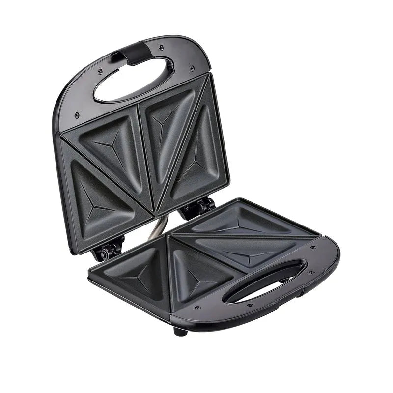 Sanduchera IMUSA Basic con diseño compacto, mango frío al tacto y luces indicadoras.