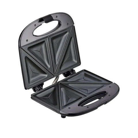 Sanduchera IMUSA Basic con diseño compacto, mango frío al tacto y luces indicadoras.