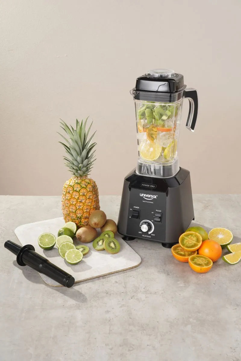 Licuadora Profesional Power PRO Universal con doble vaso de policarbonato de 2 litros, motor de 1500 W y variador de velocidad para negocios.