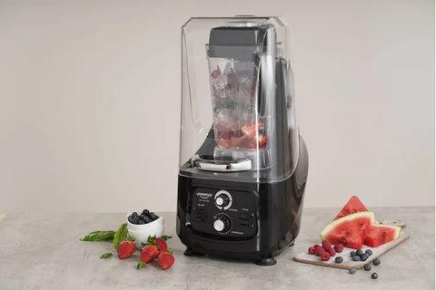 Licuadora Industrial Profesional Suprema Universal con dos vasos de 2 litros, motor de 1500 W, temporizador y función de reducción de ruido.