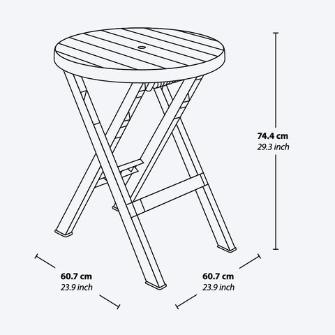 MESA PLEGABLE REDONDA BARU