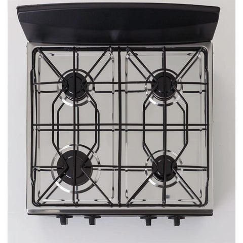 Estufa De Mesa Avellana T Gas Natural Haceb, diseño moderno y elegante, ideal para cocinas pequeñas y con mesa de acero inoxidable.