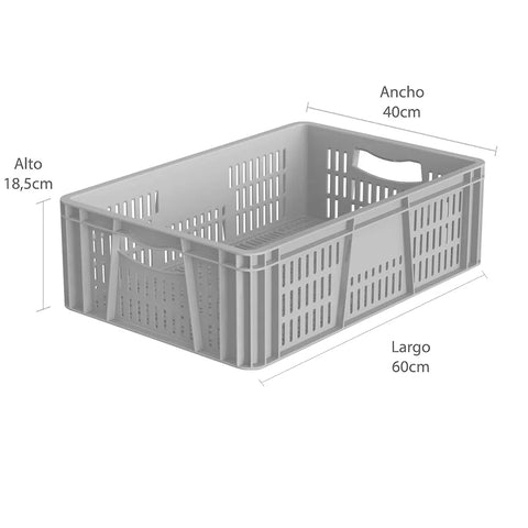 CANASTILLA 60X40X18 GRIS LINEAL