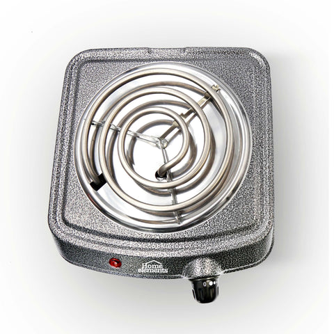 Estufa eléctrica de 1 puesto Home Elements con diseño compacto, 5 niveles de temperatura y parrilla calefactora de 3 anillos.