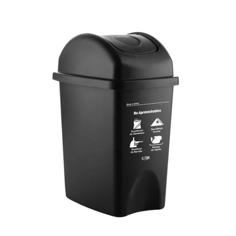 PAPELERA VAIVEN 10LTS NEGRO MR NO APROVECHABLE