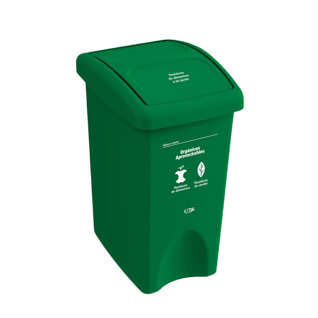 PAPELERA VAIVEN PLANA 35LTS