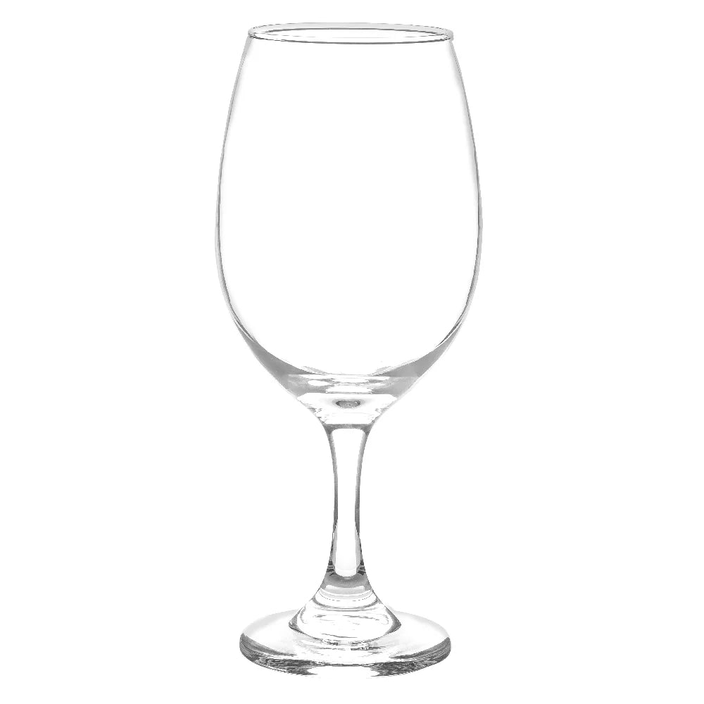 Copa Gran Vino de 615 ml con cáliz amplio y tallo elegante en vidrio transparente, diseñada para vino tinto y degustaciones profesionales.