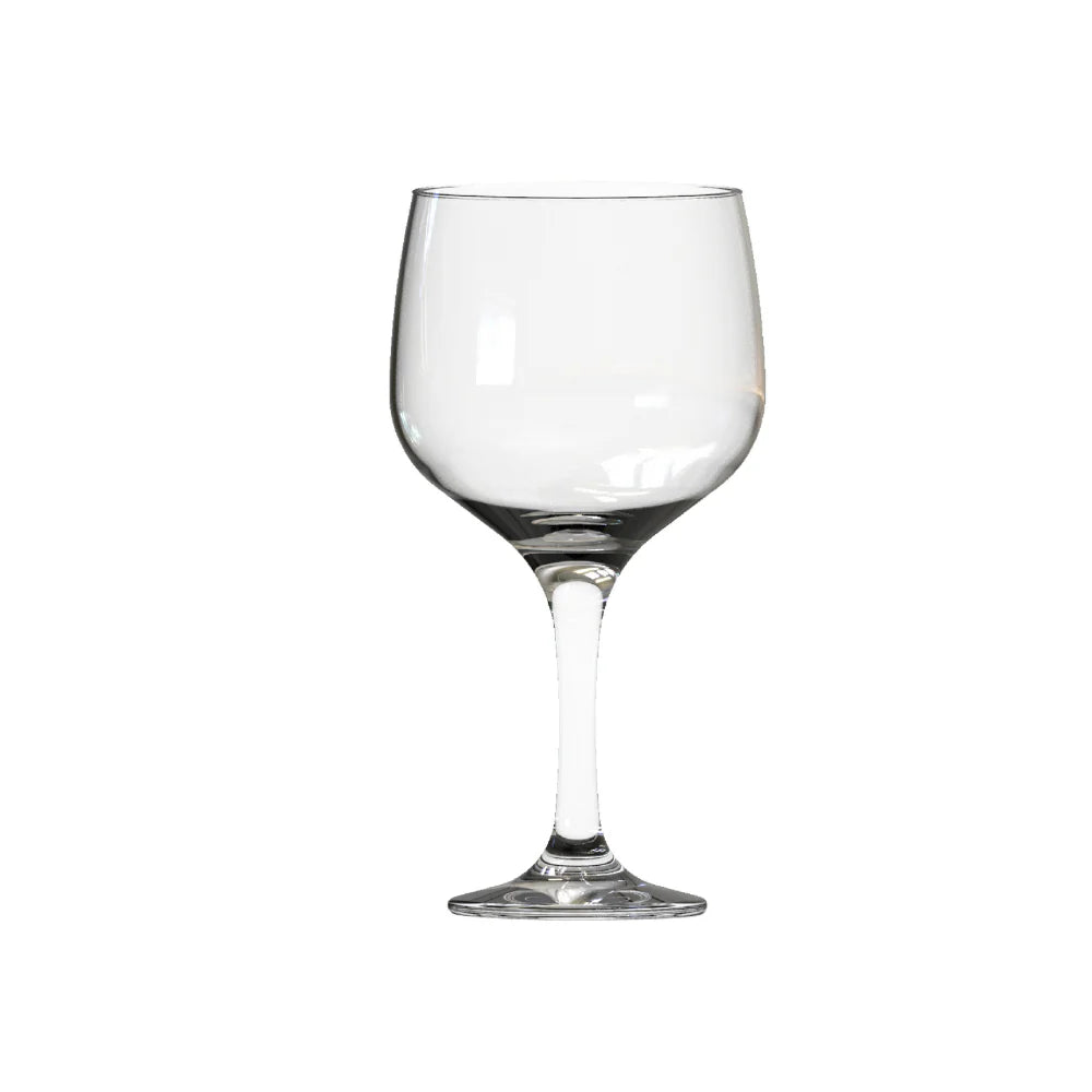 Copa Ginebra Lisa de 653 cc con cáliz amplio y diseño elegante en vidrio transparente, ideal para servir gin tonic o cócteles premium.
