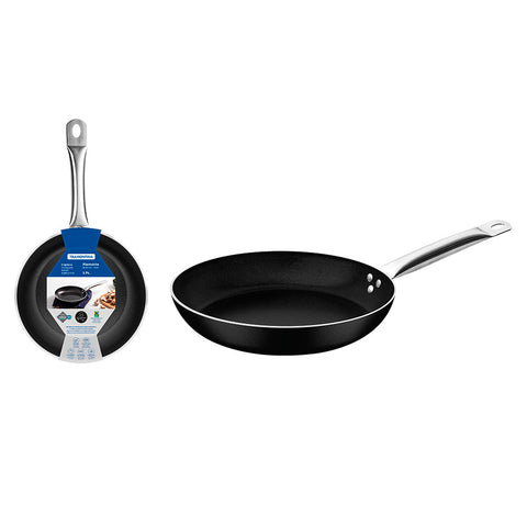 Sartén Tramontina Piamonte Negro de 25 cm con revestimiento antiadherente Starflon Excellent y mango de acero inoxidable.
