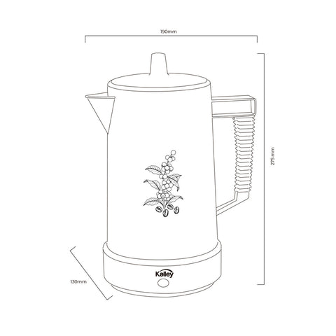 CAFETERA PERCOLA 6 TAZAS KALLEY