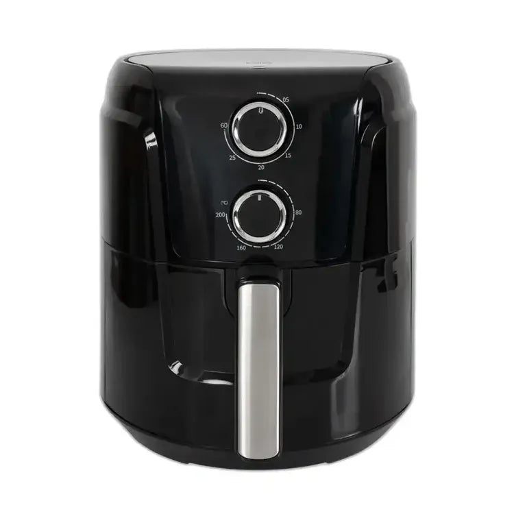 Freidora de Aire KALLEY K-MAF45 de 4,5 litros con temperatura ajustable hasta 200°C, temporizador de 60 minutos, potencia de 1450W, mango frío al tacto y cesta antiadherente, ideal para grandes porciones.