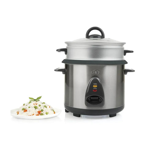 Olla Arrocera KALLEY 10 Tazas con capacidad de 1.8 litros, vaporera en aluminio, recubrimiento antiadherente y tapa en vidrio templado.