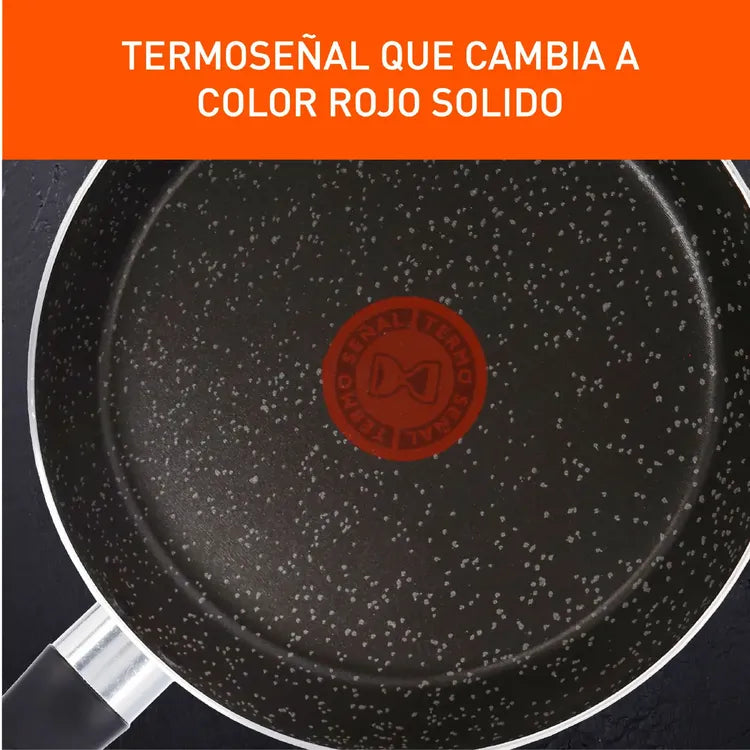 Sartén Cambiatón 90 años 26cm IMUSA, aluminio antiadherente, termo señal, base difusora, mango ergonómico, edición especial aniversario.