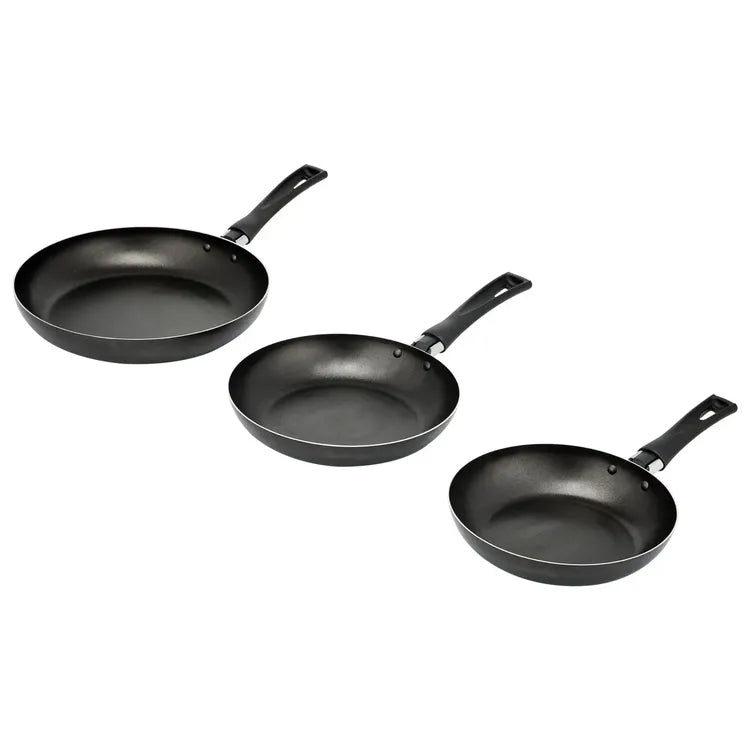 Combo IMUSA 3 Sartenes Antiadherente de 18, 20 y 24 cm, recubrimiento antiadherente Basic y aluminio de alta pureza.