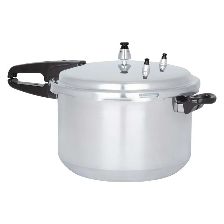 Olla a presión KALLEY 11 Litros con cierre externo, aluminio resistente, asas anticalor y vaporera incluida para grandes preparaciones.