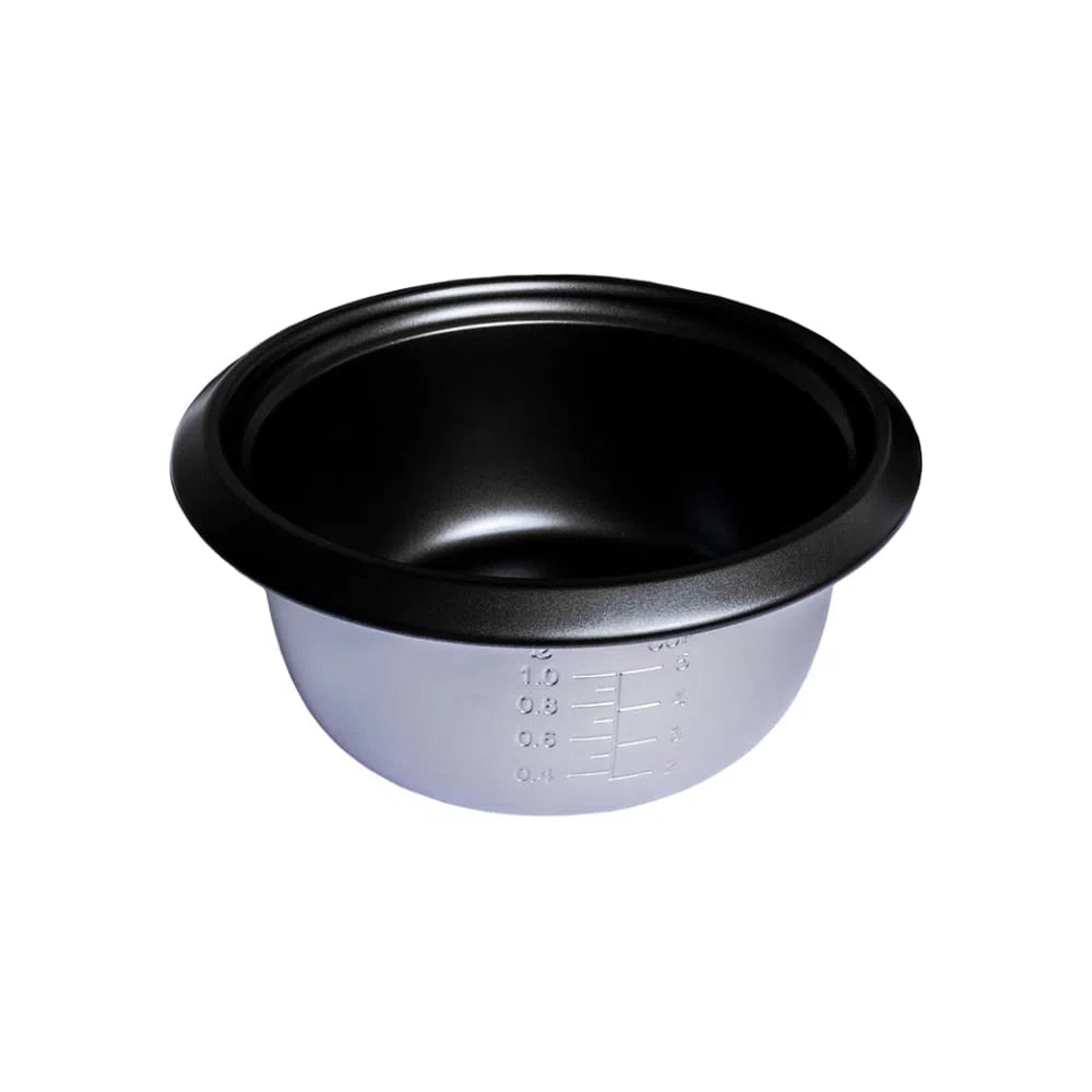 Olla arrocera Altezza gris, capacidad para 5-7 personas, con tapa de vidrio templado, recubrimiento antiadherente y potencia de 400 W.