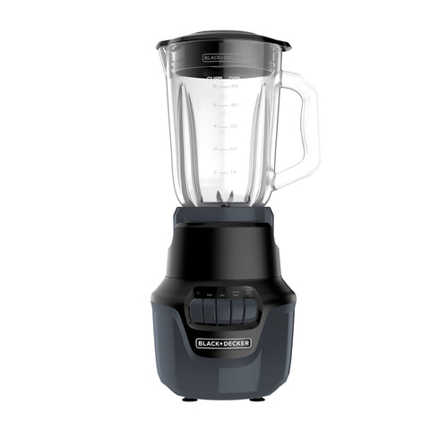 Licuadora BLACK+DECKER Helix Negra de 800W con jarra de vidrio de 1.5L, 4 velocidades, función de pulso y tecnología PerfectPour™.