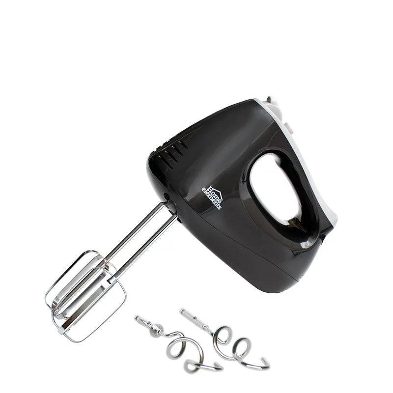 Batidora Eléctrica Home Elements con 5 velocidades, 180 watts, dos juegos de aspas de acero inoxidable y botón expulsor.