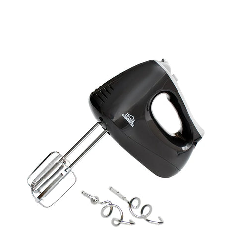 Batidora Eléctrica Home Elements con 5 velocidades, 180 watts, dos juegos de aspas de acero inoxidable y botón expulsor.