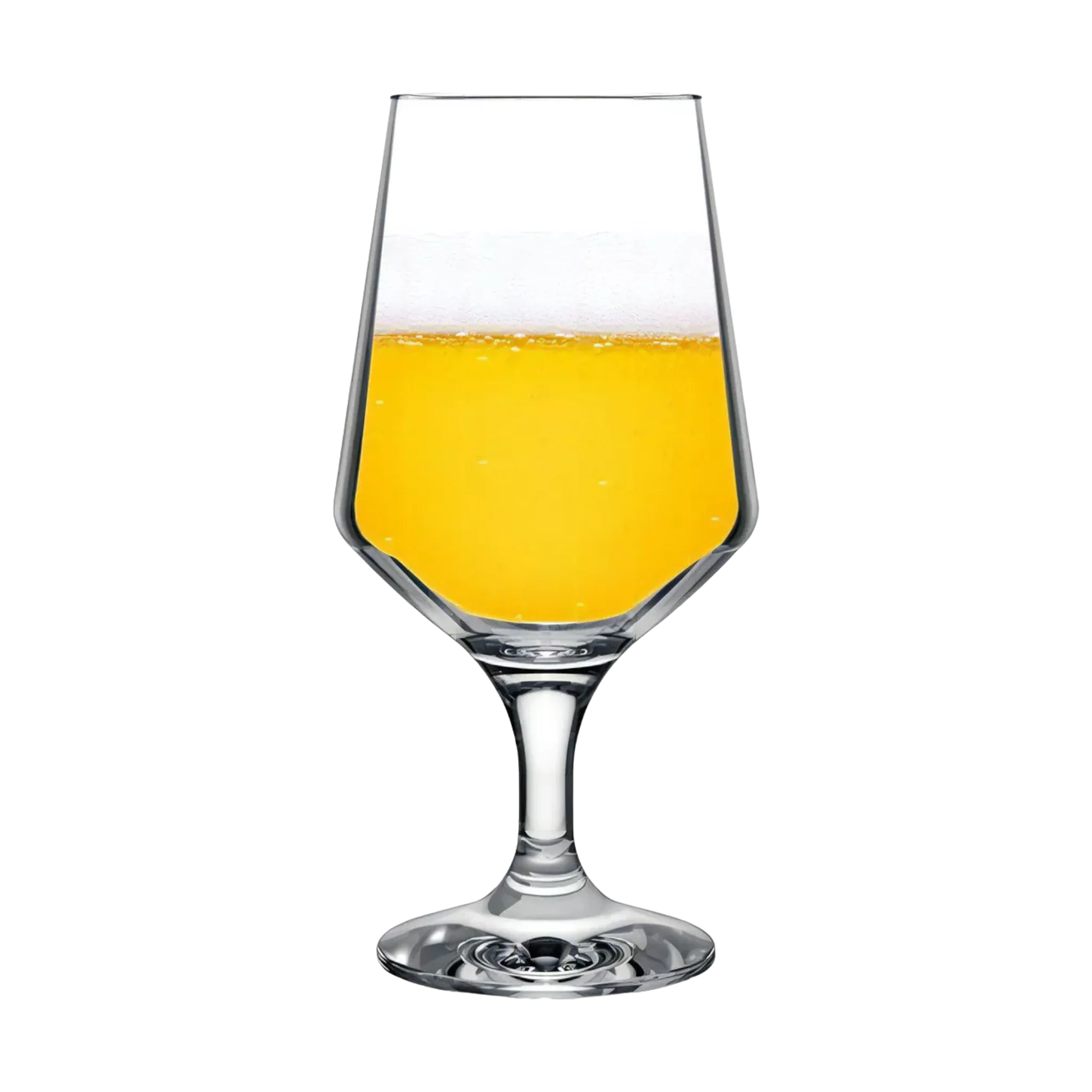 Copa de vidrio Brunello de 13.5 oz con diseño curvo, ideal para servir cerveza artesanal o de barril.