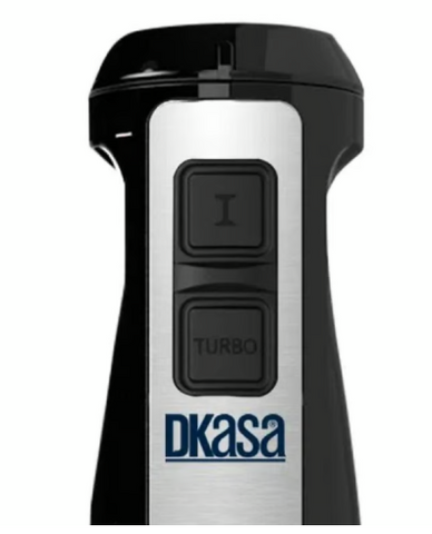 Batidora Premium Multi Mixer de Inmersión Dkasa, 400 watts, con accesorios: vaso de 800 ml, tazón de 500 ml y batidores en acero inoxidable.