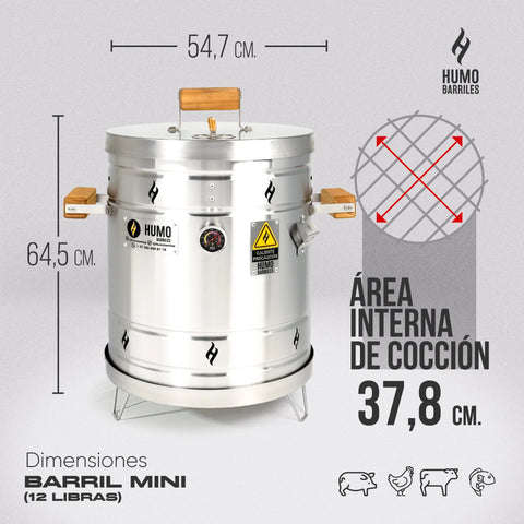 BARRIL MINI 12LB - HUMO BARRILES