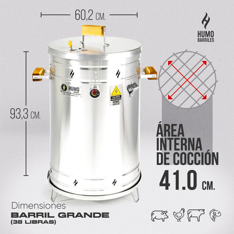 BARRIL GRANDE 38LB - HUMO BARRILES