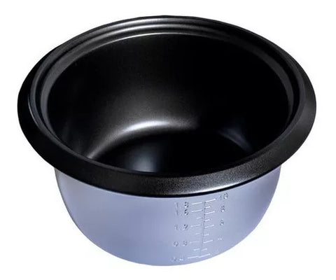 Olla arrocera Altezza negra de 1.8 L, con tapa de vidrio, sistema de cocción a vapor, apagado automático y mantenimiento de calor.