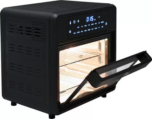 Horno Digital Altezza de 15 litros con freidora de aire, panel LED, 18 funciones y accesorios incluidos para cocinar alimentos saludables y deliciosos.